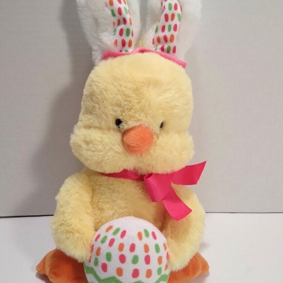 VTG Yellow Rabbit with Egg Sings -The Easter Parade Song -Ears Move & Lights Up - Picture 1 of 7